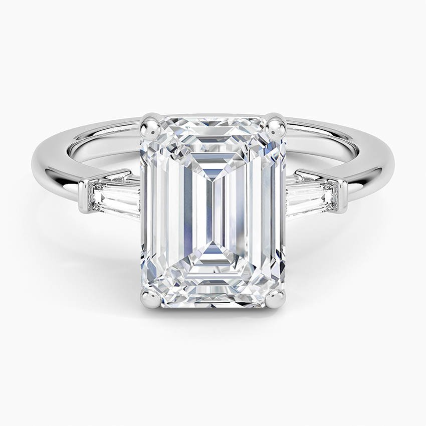 3 Ct. Emerald Ring with Taper Diamonds