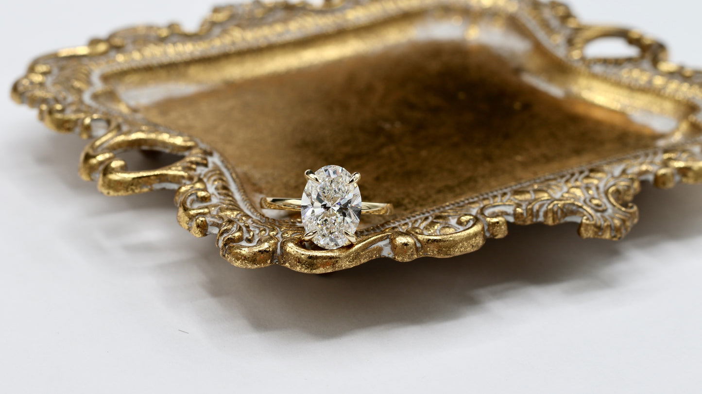 4ct Oval Diamond Ring Lab Grown