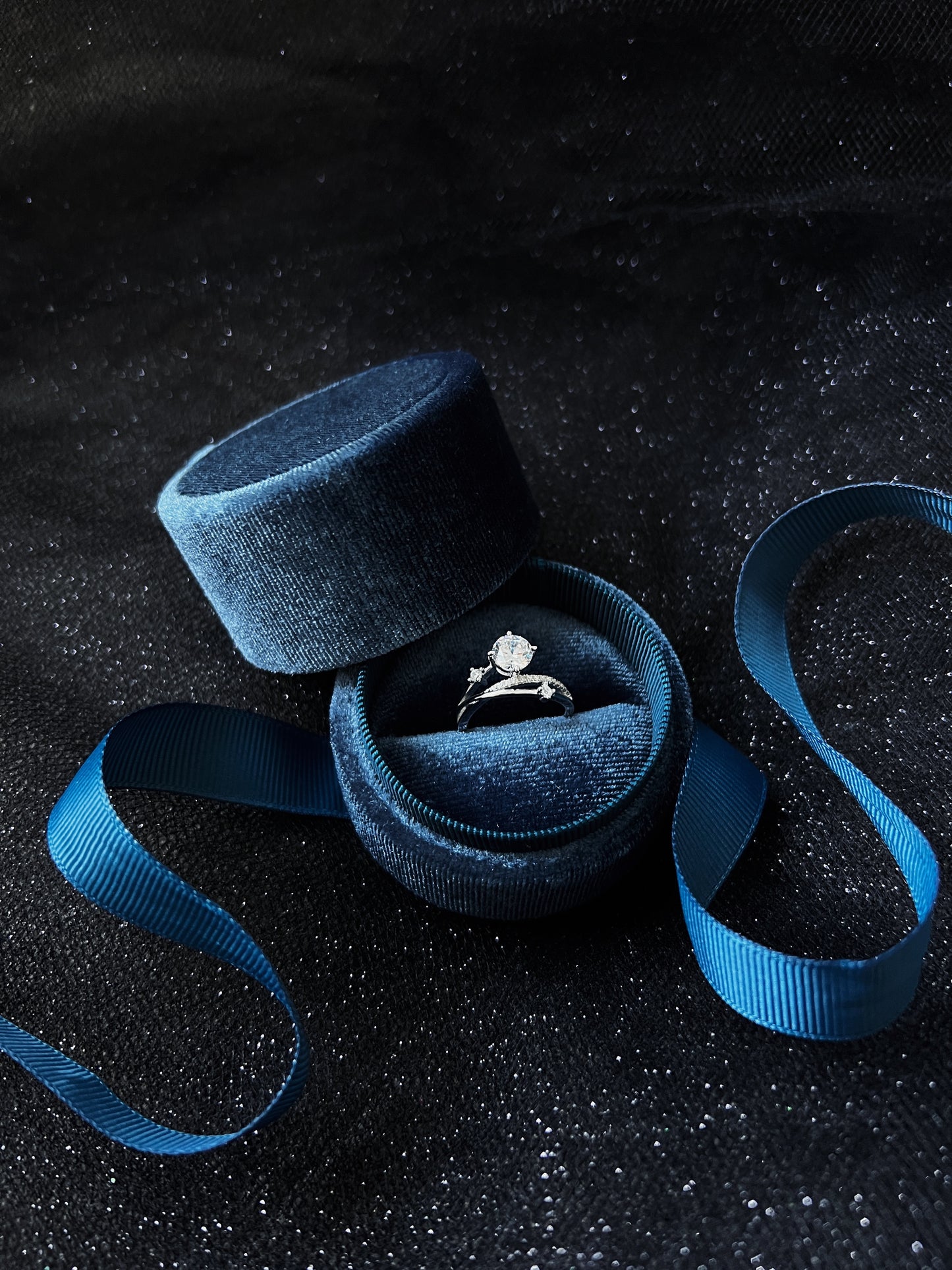 Velvet Ring Box - Mystical Blue
