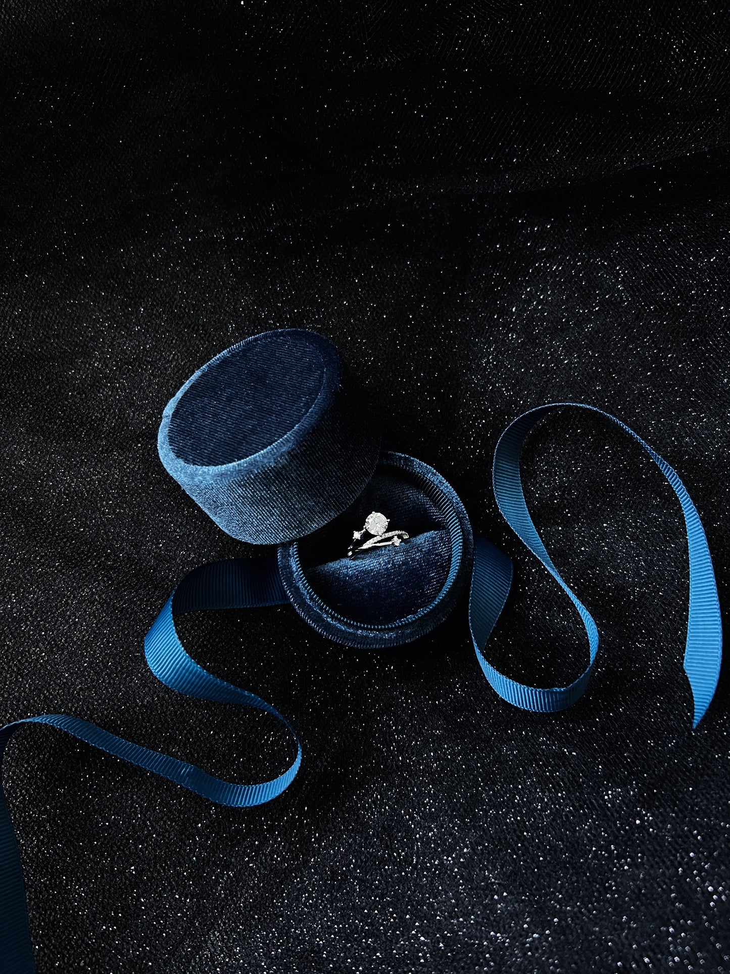 Velvet Ring Box - Mystical Blue