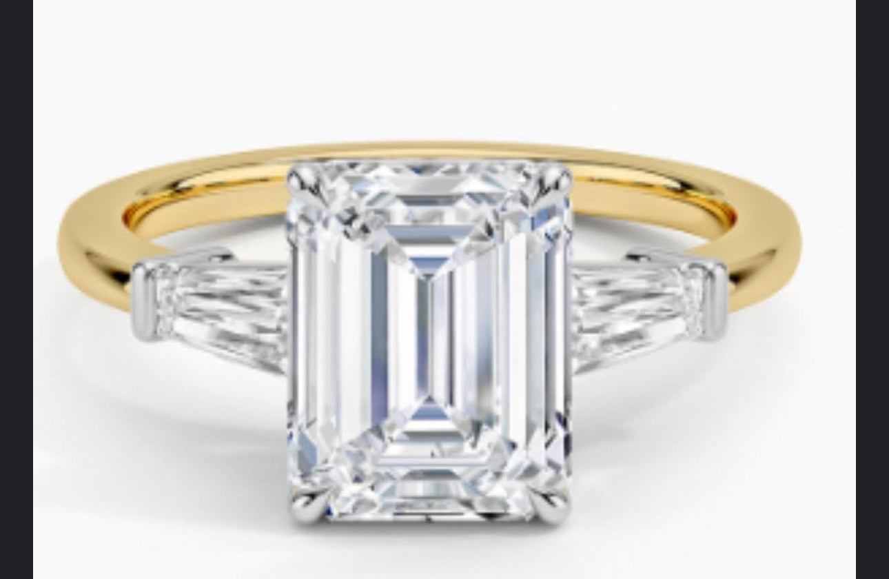 Emerald Cut Lab Diamond Engagement Ring