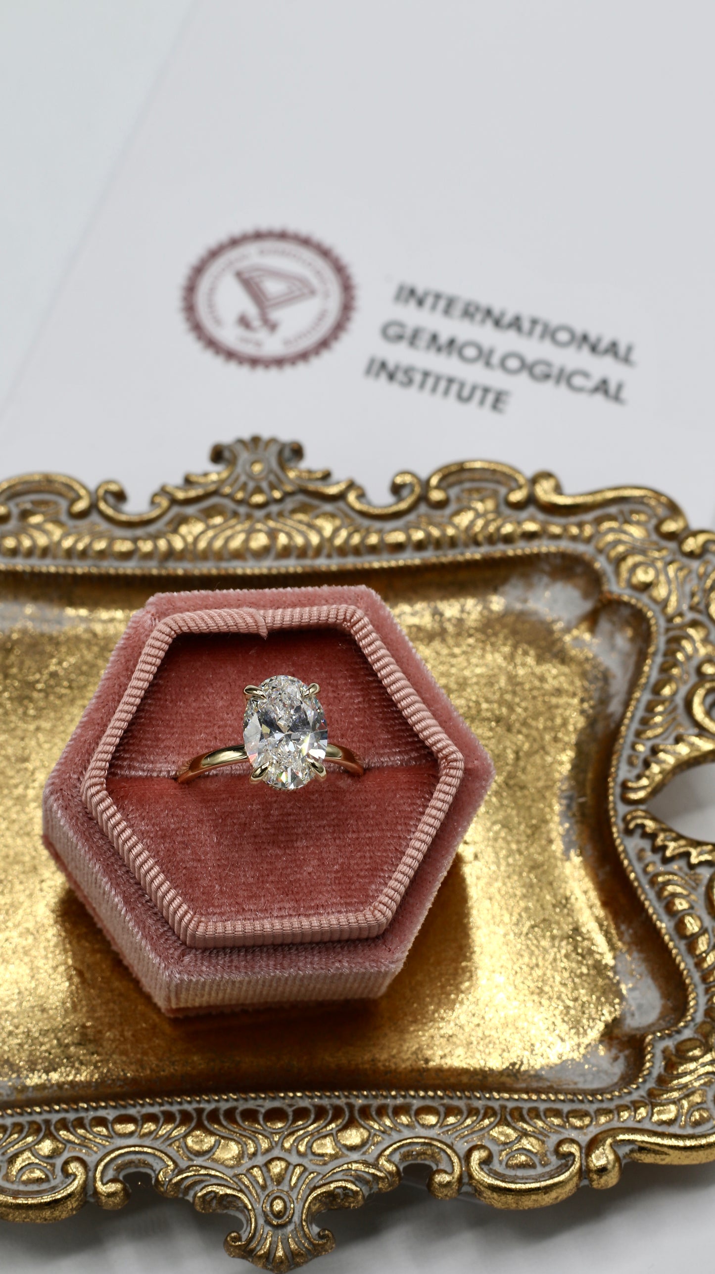 4ct Oval Diamond Ring Lab Grown