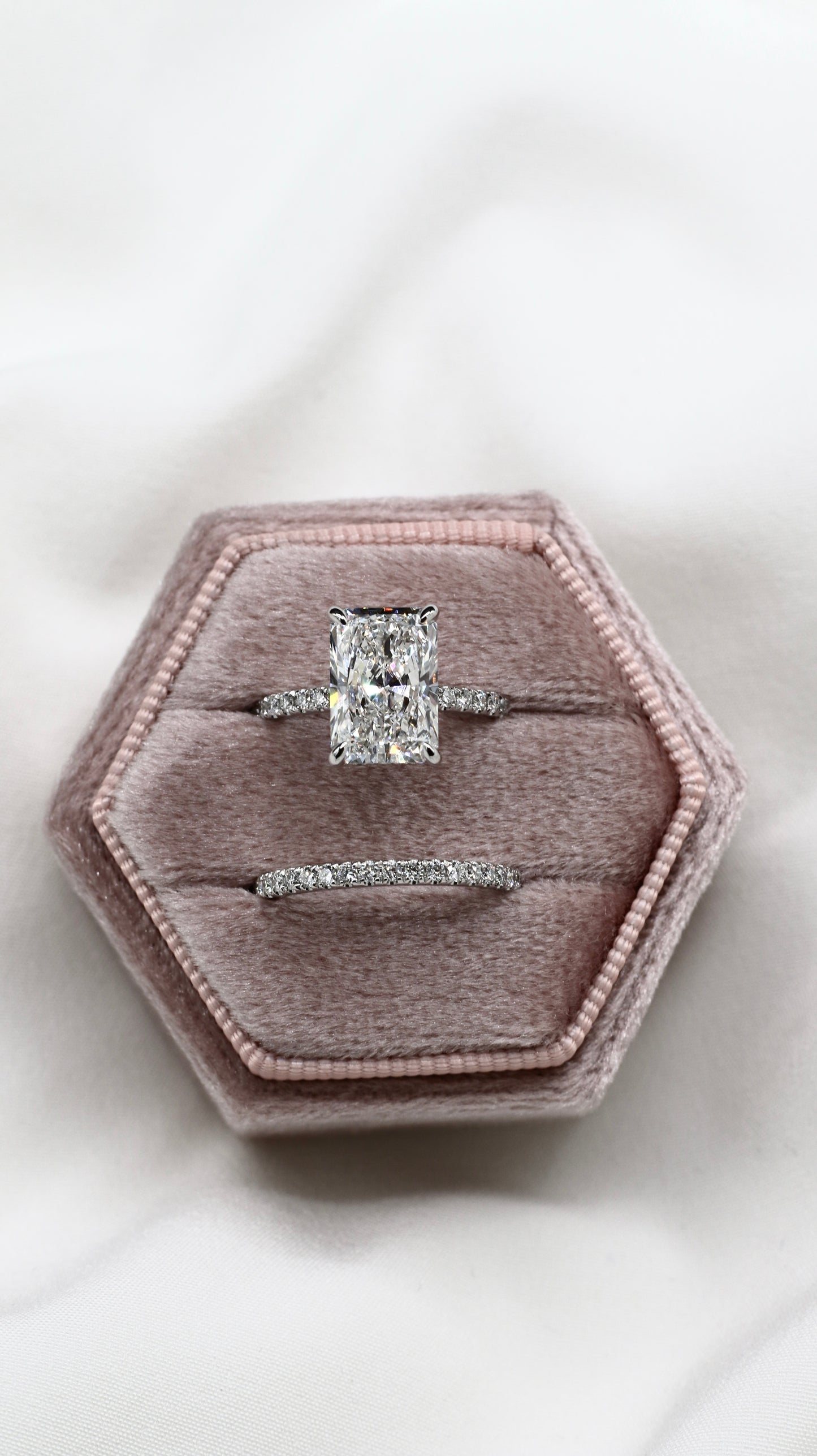 4 ct. Radiant Cut Diamond Ring, Diamond Wedding Band