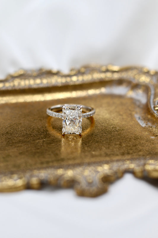 4 ct. Radiant Cut Diamond Ring, Diamond Wedding Band