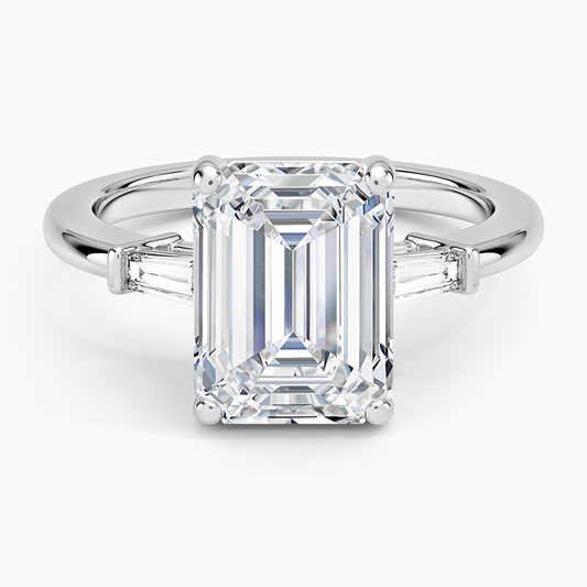 3 Ct. Emerald Ring with Taper Diamonds