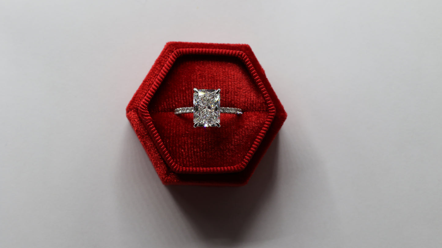 4 Ct Radiant Cut Lab Diamond Ring