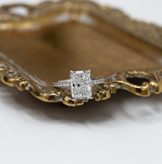 4 Ct Radiant Cut Lab Diamond Ring