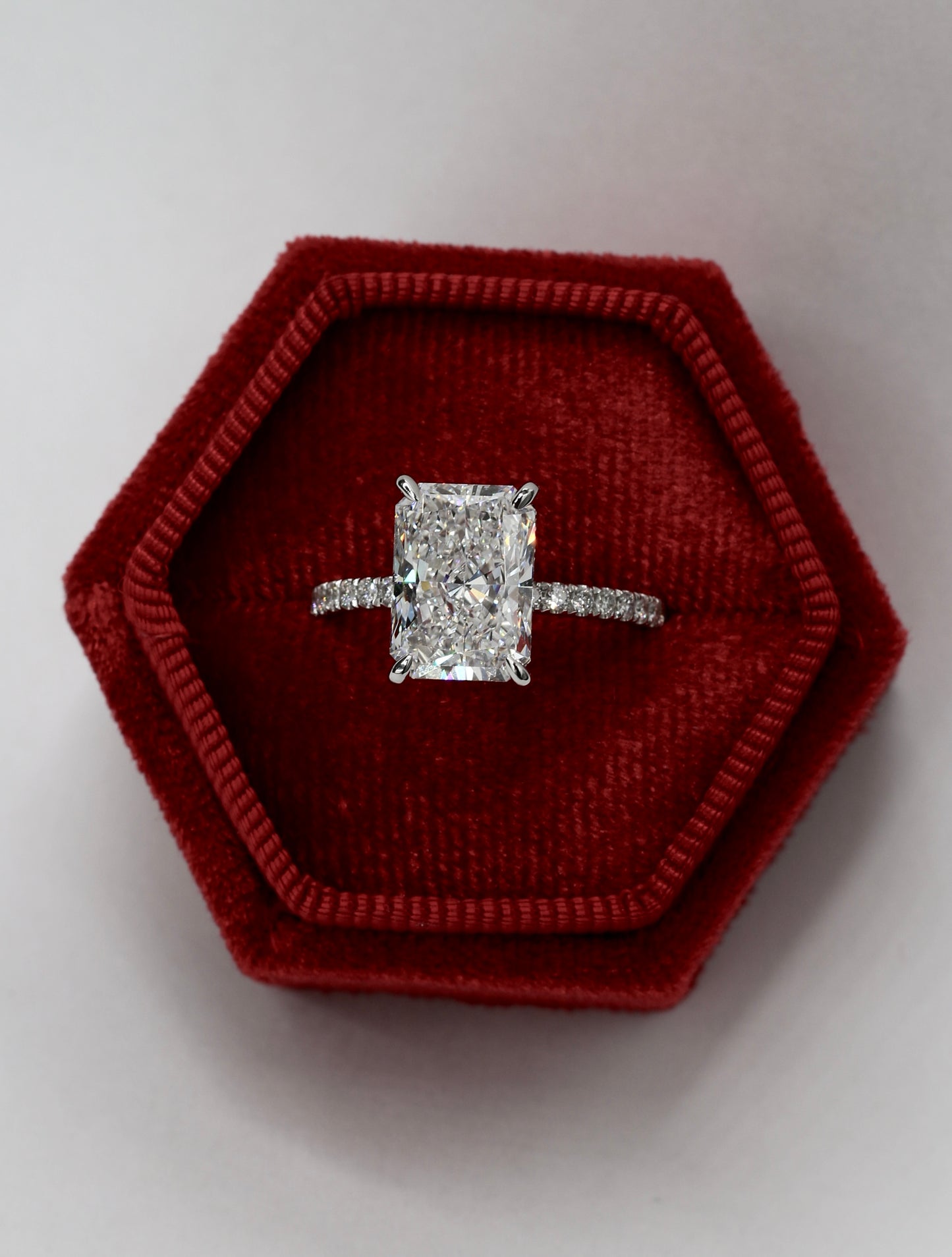 4 Ct Radiant Cut Lab Diamond Ring