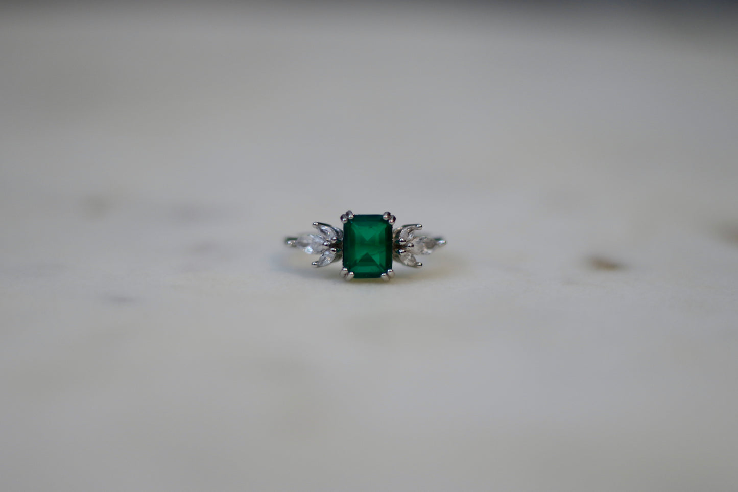Emerald and Frost Ring