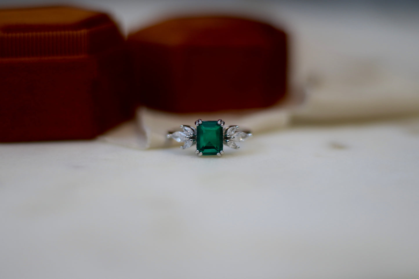 Emerald and Frost Ring