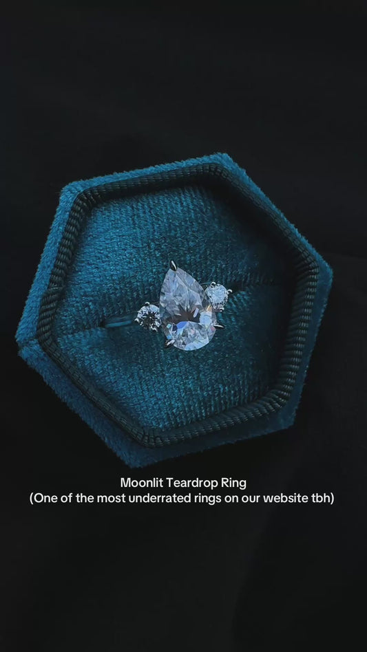 Moonlit Teardrop Ring